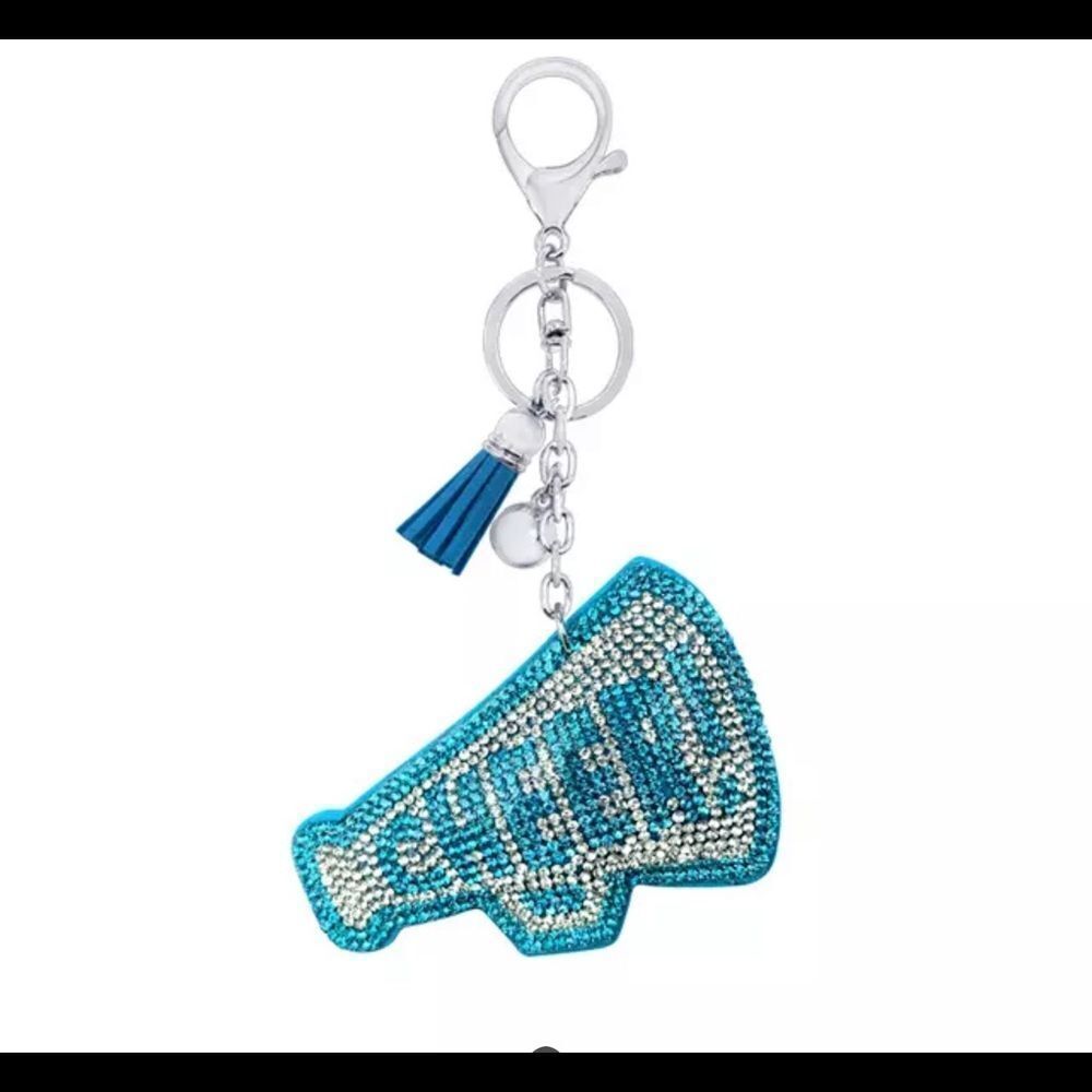 CHEER  RHINESTONE BLUE KEYRING‎